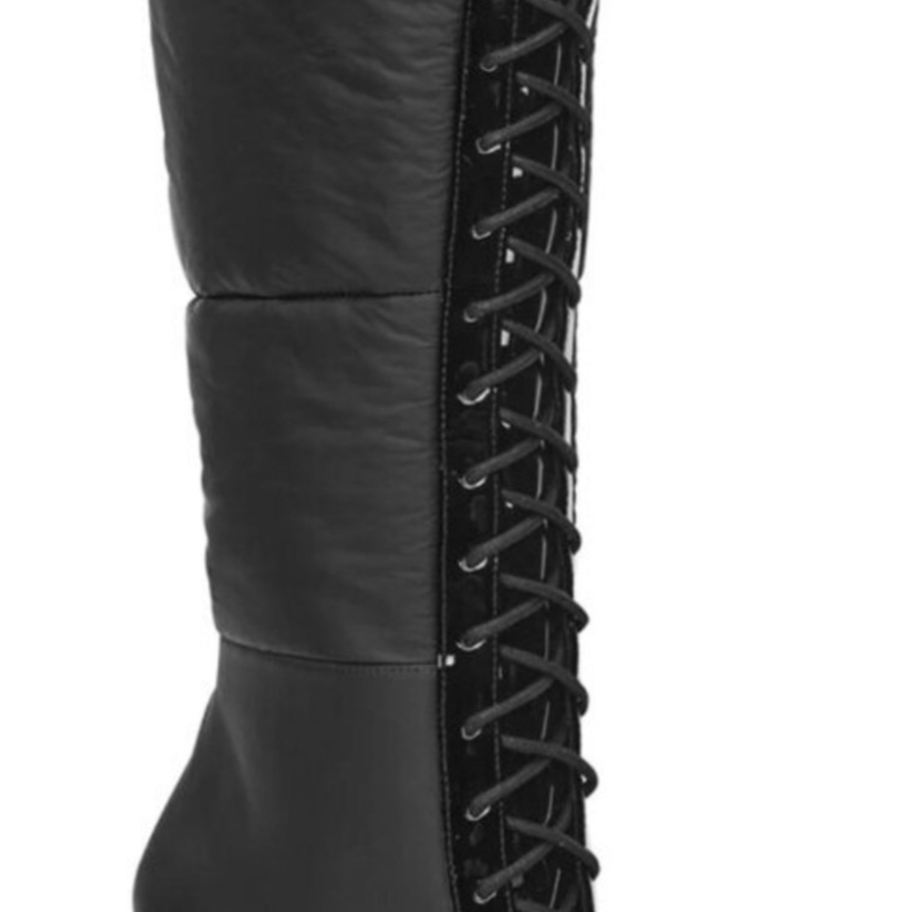 INC International Concepts Black Lace-Up Boots Sicole Boots
